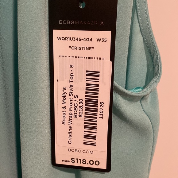 NWT BCBGMAXAZRIA Women's Cristine Wrap-Front Halter Top - Picture 3 of 4